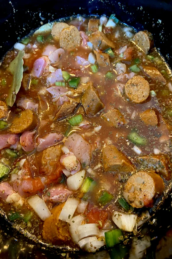 uncooked crock pot jambalaya