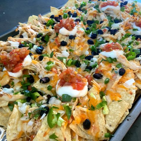 sheet pan chicken nachos