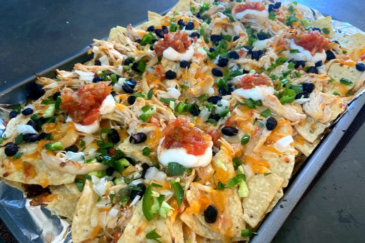 sheet pan chicken nachos