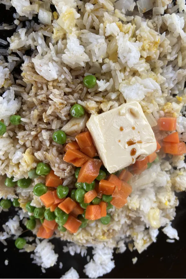 butter and veggies with rice 