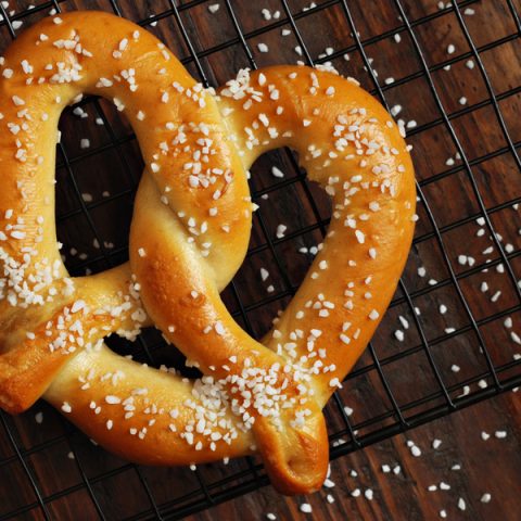 homemade soft pretzel