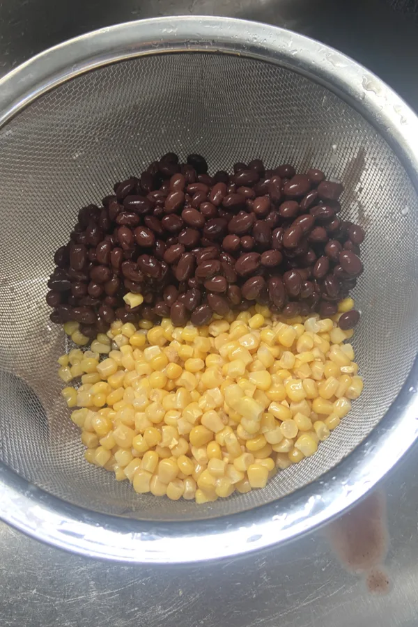 drain corn and beans