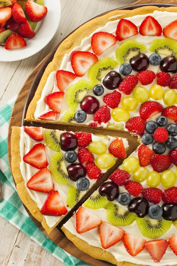 easy fruit pizza can be served as picnic food