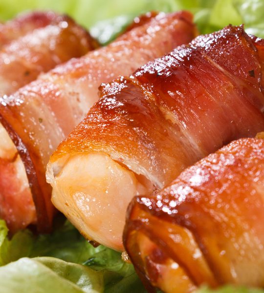 bacon wrapped chicken skewers