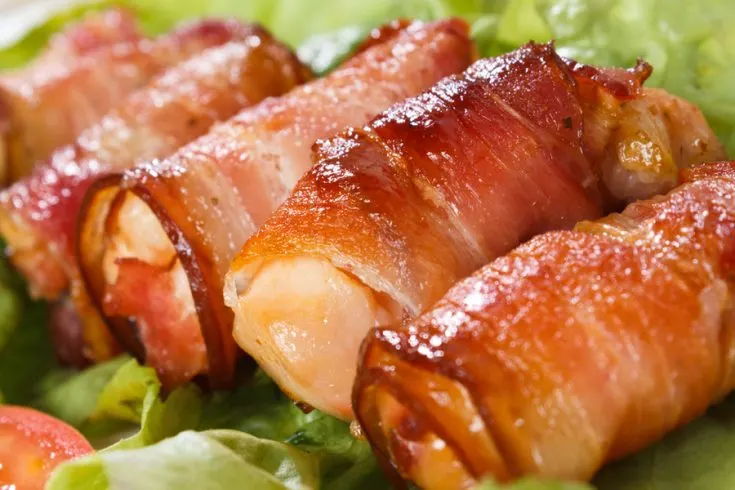 bacon wrapped chicken skewers