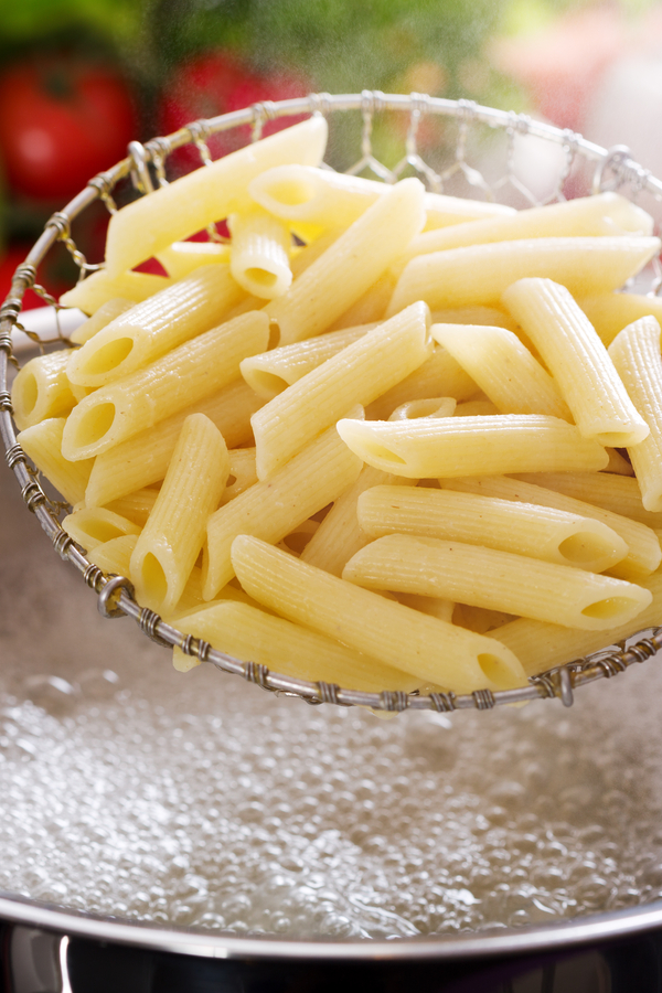 cooked penne pasta 