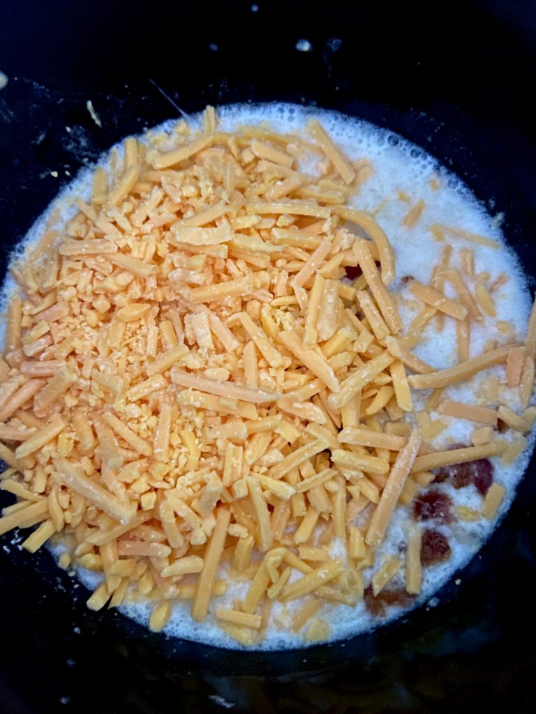 shredded cheese in dip 