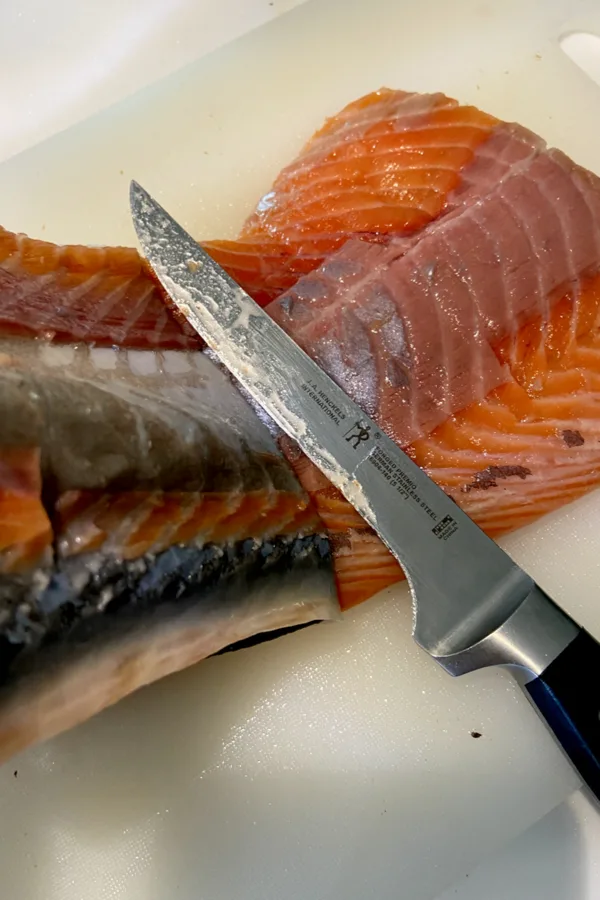 skinning salmon 