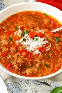 rice in soup