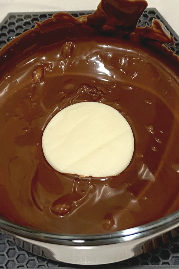 homemade peppermint patty in chocolate 