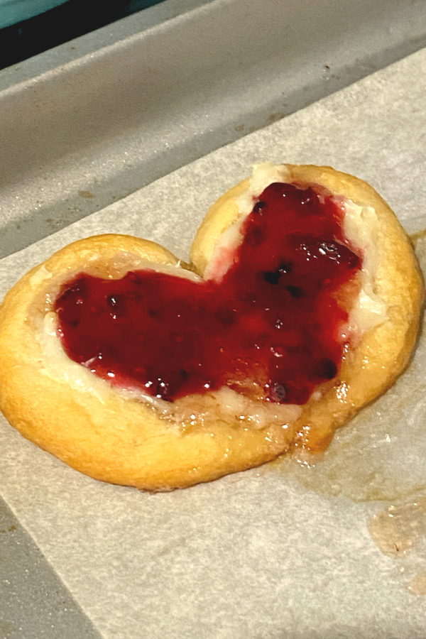 heart shaped danish for Valentine's day breakfast