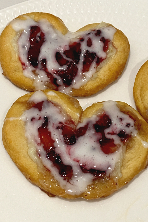 heart shaped danish Valentine's Day breakfast