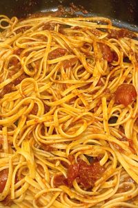 linguine noodles in sauce