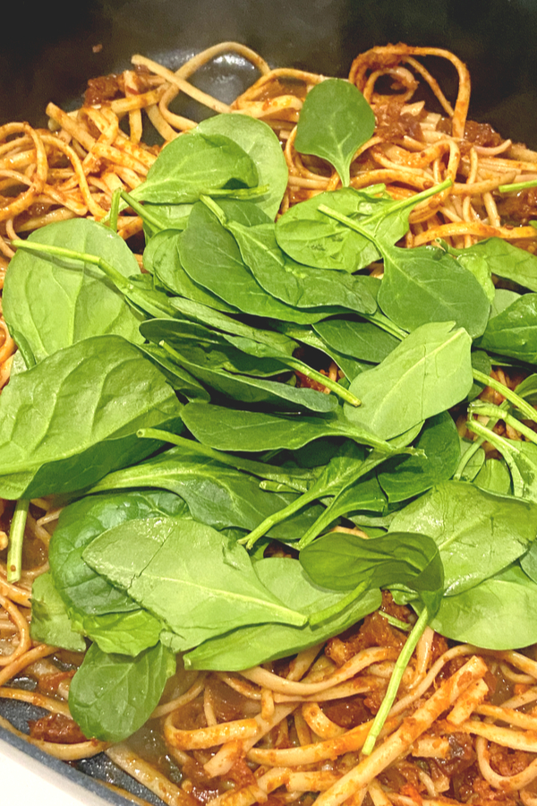 chorizo spinach linguine