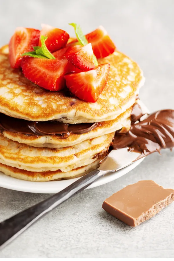 nutella and strawberries Fat Tuesday Pancakes