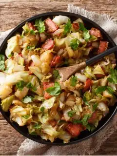 Fried corned beef and cabbage
