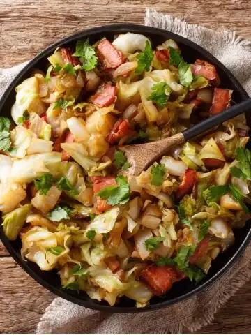 Fried corned beef and cabbage