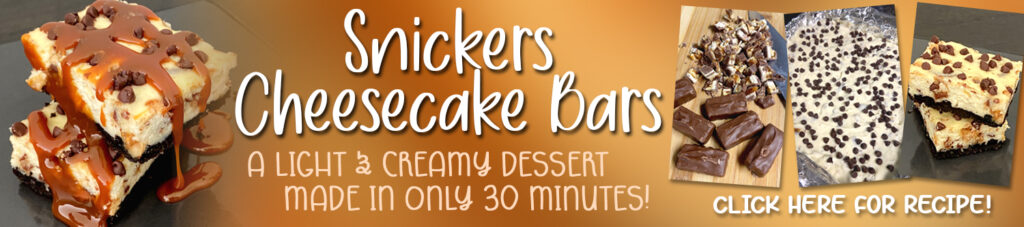 snickers cheesecake bars ad