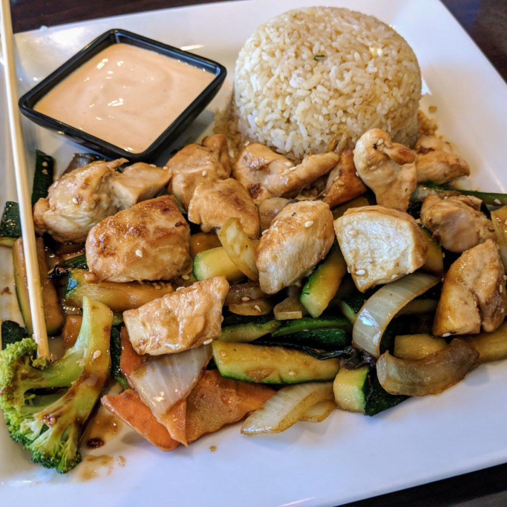 Hibachi chicken dinner