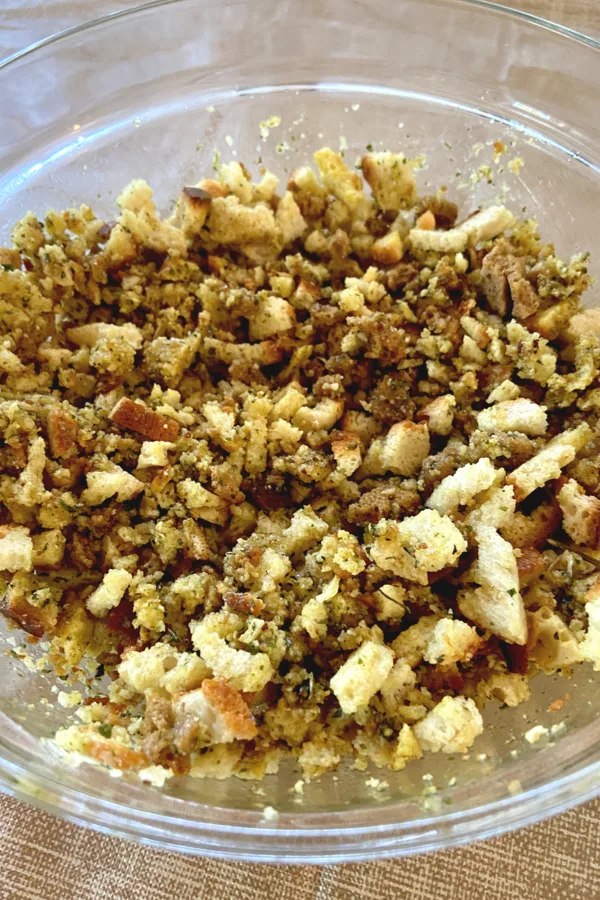 stuffing mixed with butter