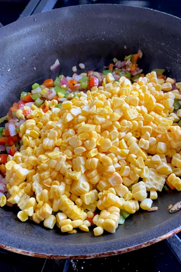 corn in pan