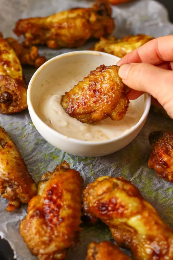crispy baked wings in sauce