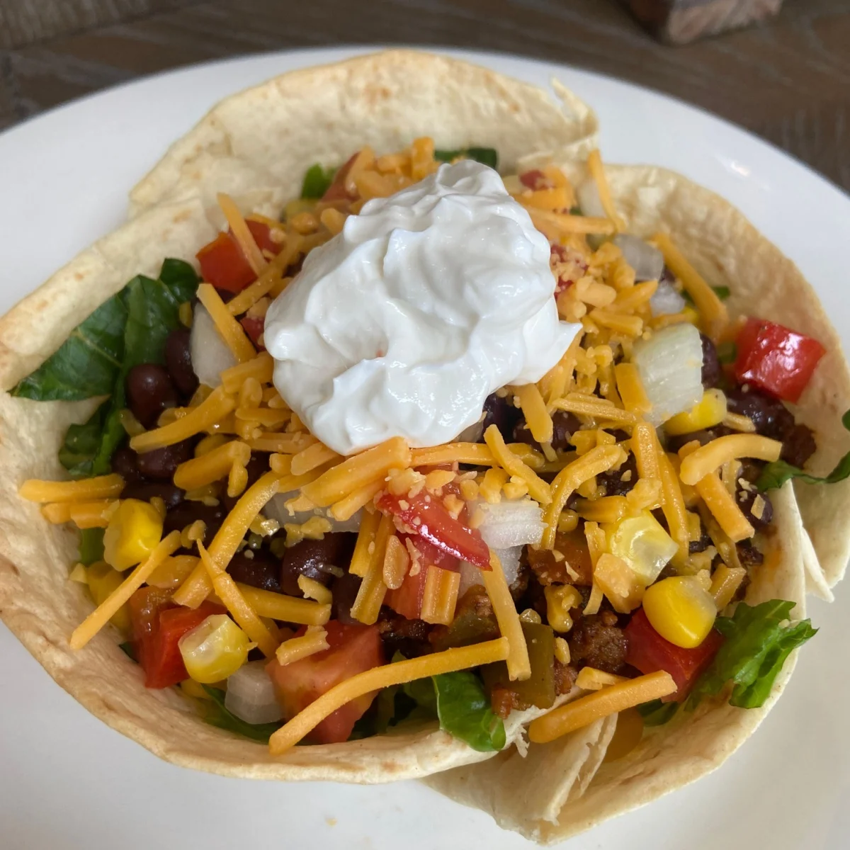 leftover hamburger taco salad