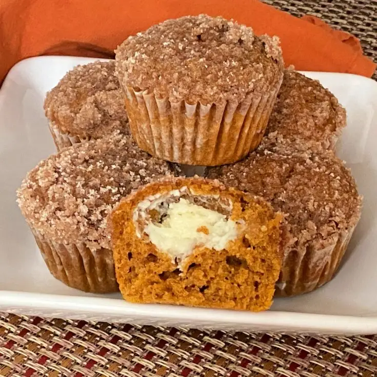 cream filled pumpkin muffins