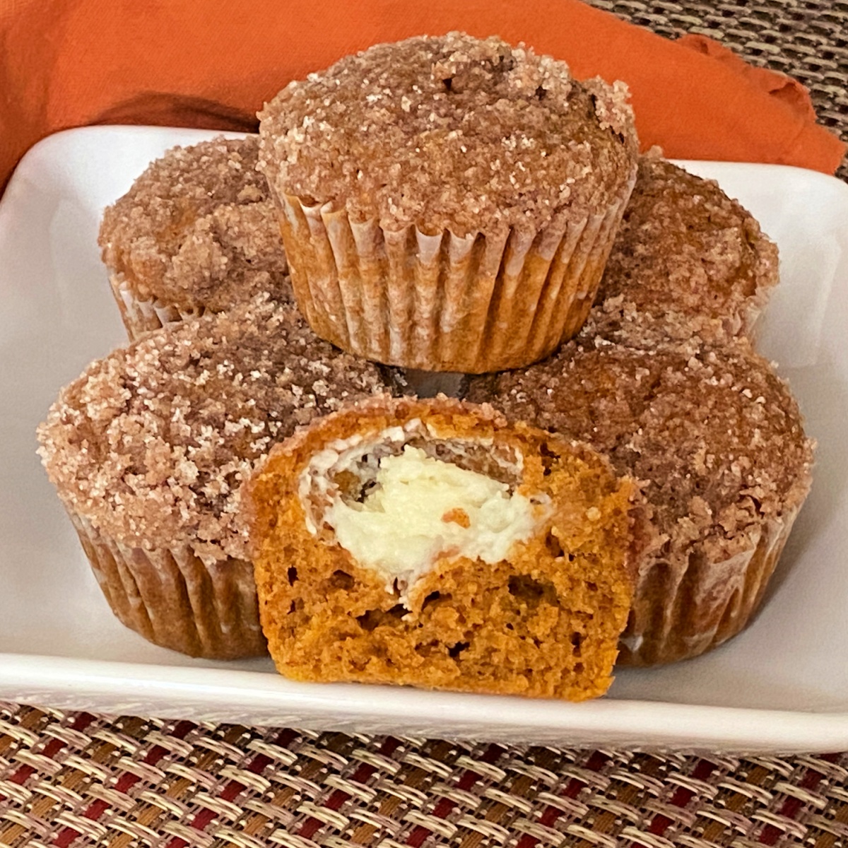 cream filled pumpkin muffins