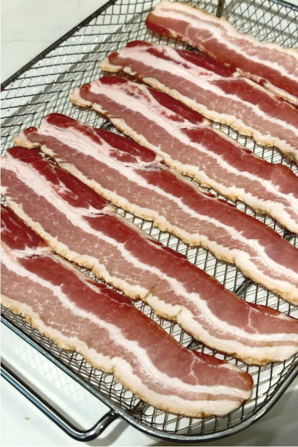 bacon in a wire basket 
