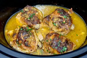 crock pot lemon garlic chicken thighs