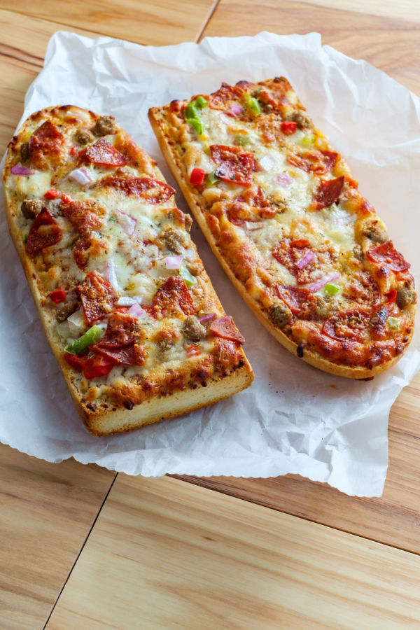 French Bread Pizza slices 