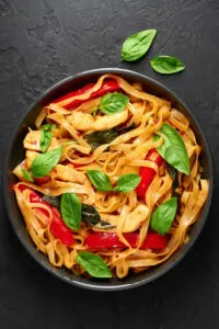 drunken noodles with basil