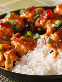Easy general tso's chicken with rice