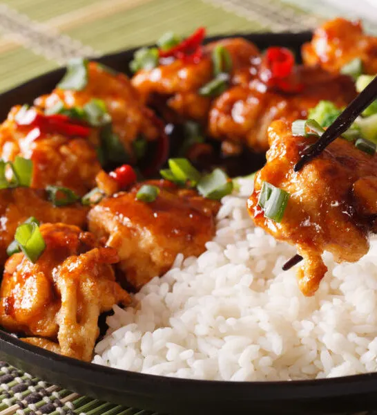 Easy general tso's chicken with rice