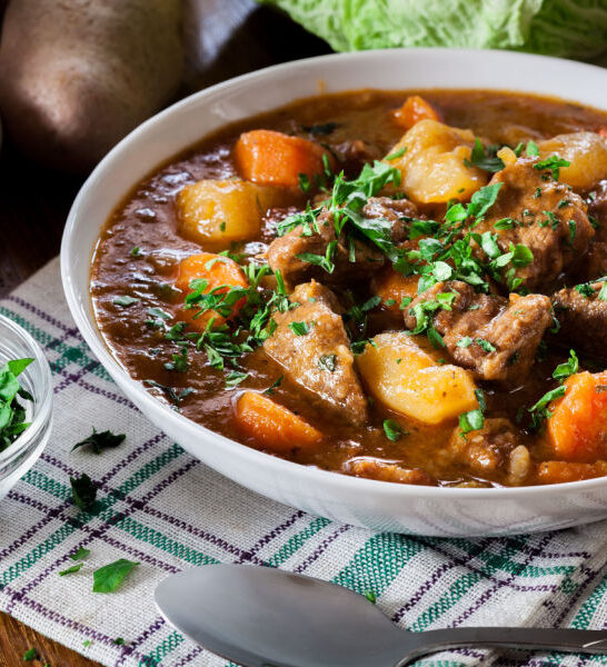 crock pot Irish beef stew in a bowl
