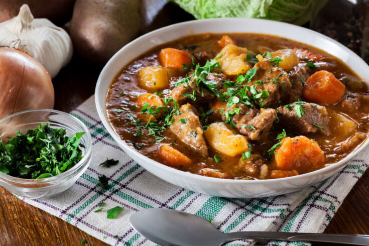 crock pot Irish beef stew in a bowl