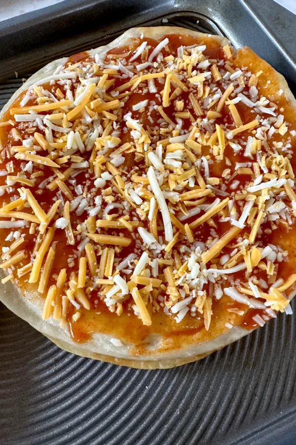 Mexican pizza ready to be baked