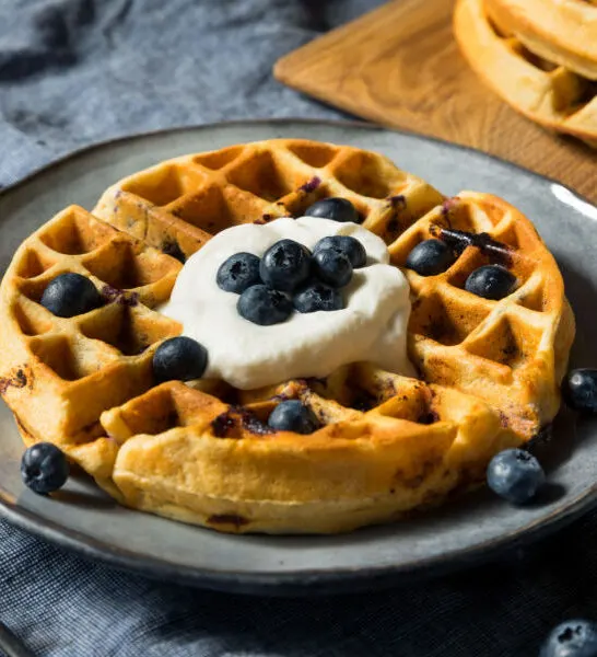 homemade blueberry waffles