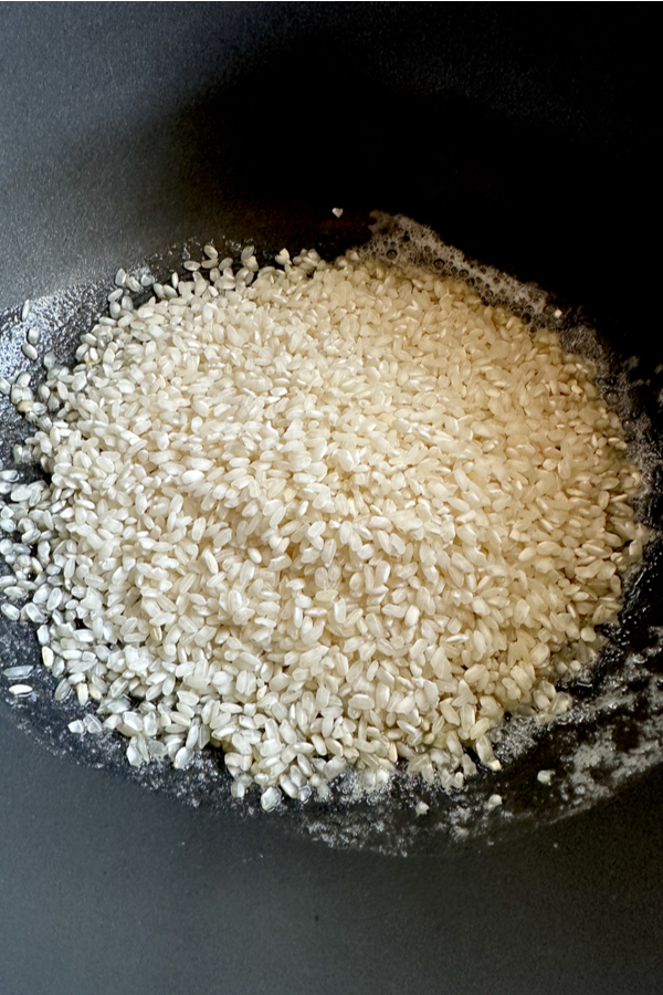 Arborio rice toasting
