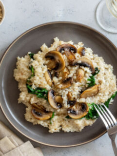 mushroom and spinach risotto