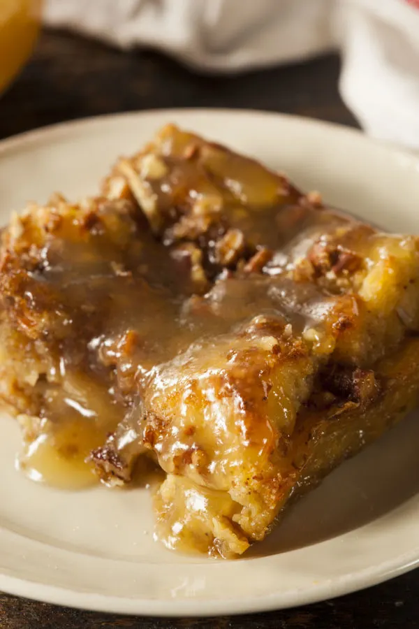 bread pudding made with leftover hot dog buns