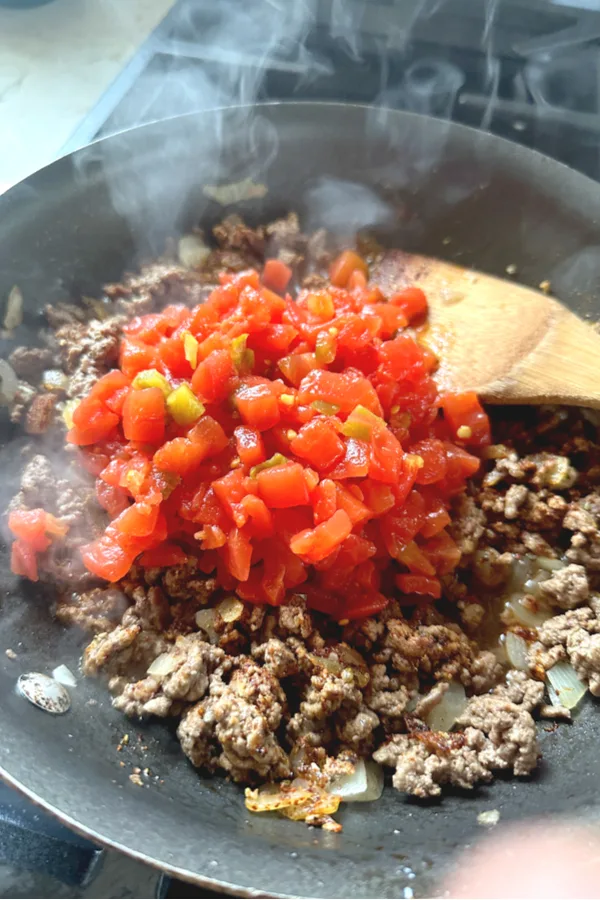 Rotel over ground beef