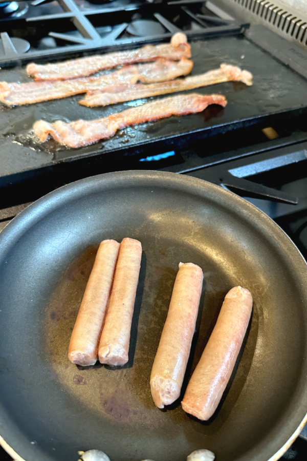 sausage links and bacon