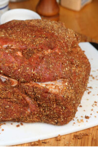 dry rub on pork butt to make pulled pork in the crock pot