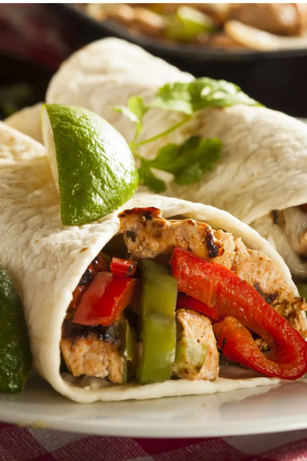 wrap with meat and red peppers