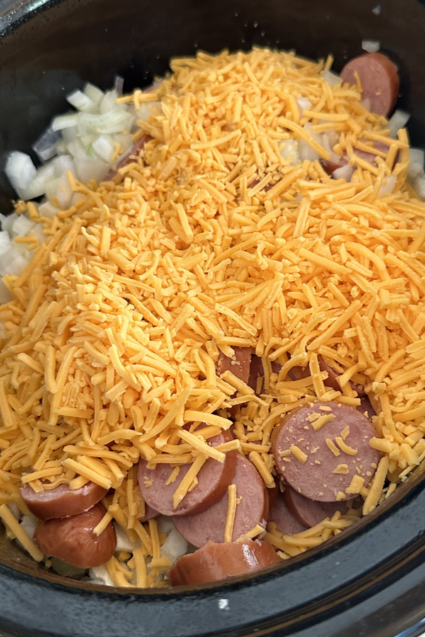 cheese added onto a casserole 