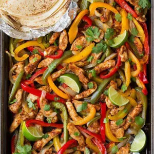 sheet pan chicken fajitas