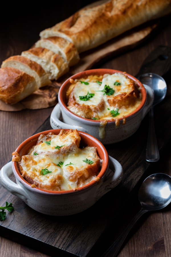 French onion soup makes for the perfect winter soup recipe when served with bread