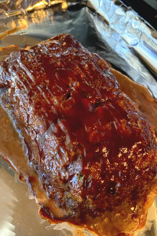 barbecue sauce glaze on one pound meatloaf